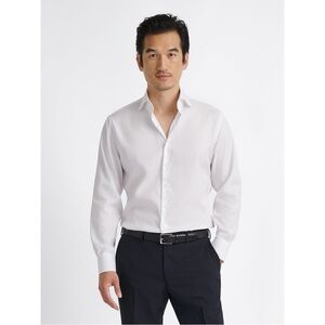 Proper Cloth Weston Pinpoint White Long Sleeve Dress Shirt